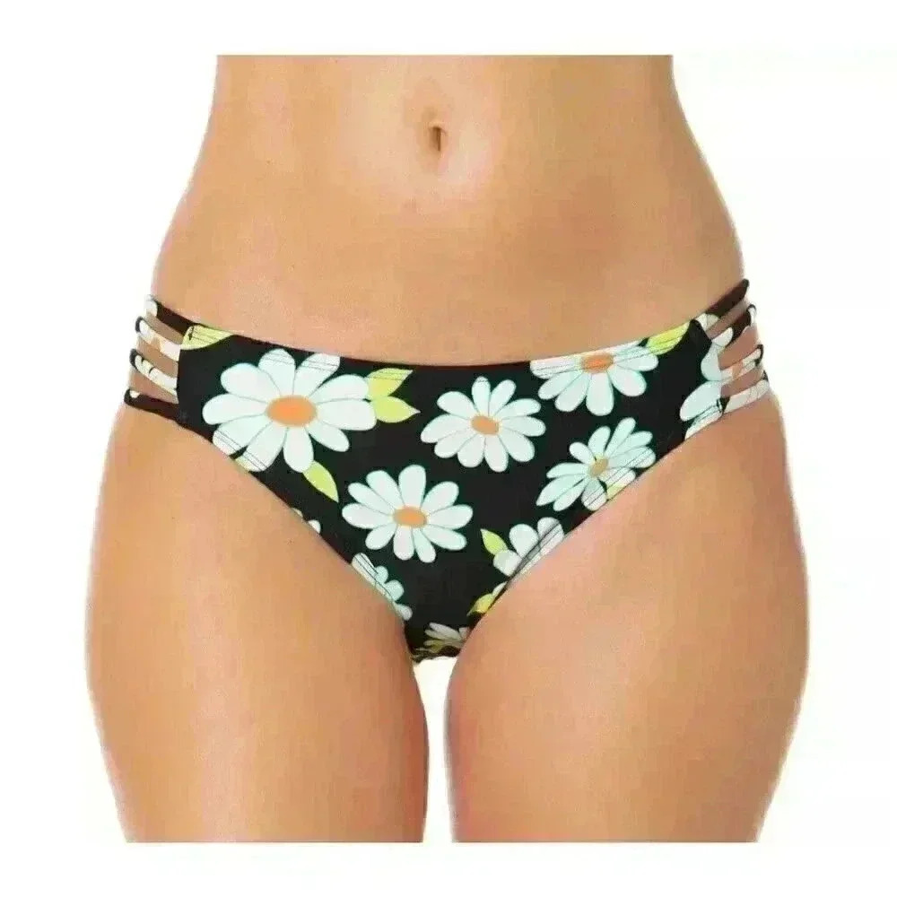 Salt & Cove Daisy Dance Strappy-Side Hipster Floral Bikini Bottoms Size Large